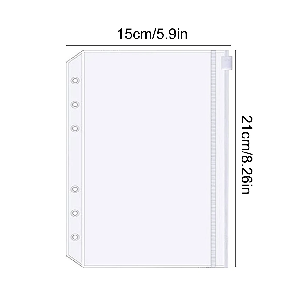 8 個 A5 ルーズリーフノートブックジッパーバッグ PVC 収納袋請求書バッグテンプレート収納ルーズリーフバッグ