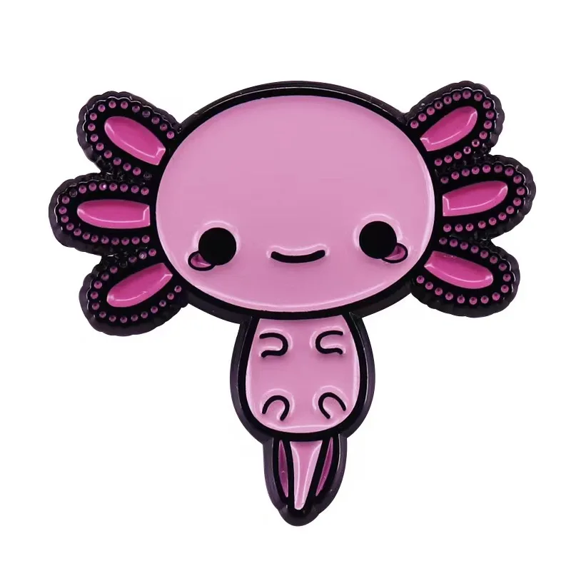 Cartoon Cute Axolotl Enamel Pin Kawaii Cute Animal Badge Brooch Student School Bag Pin Unique Jewelry Accessories Gift