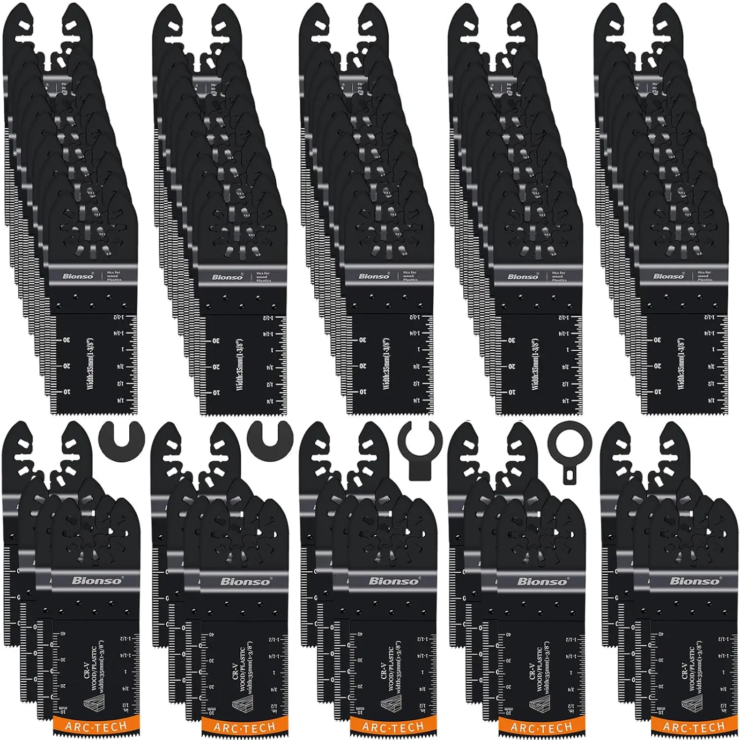 

110PCS Oscillating Tool Blades Kit for Wood Cutting, Universal Fit Dewalt Milwaukee Ryobi Makita Worx Rockwell
