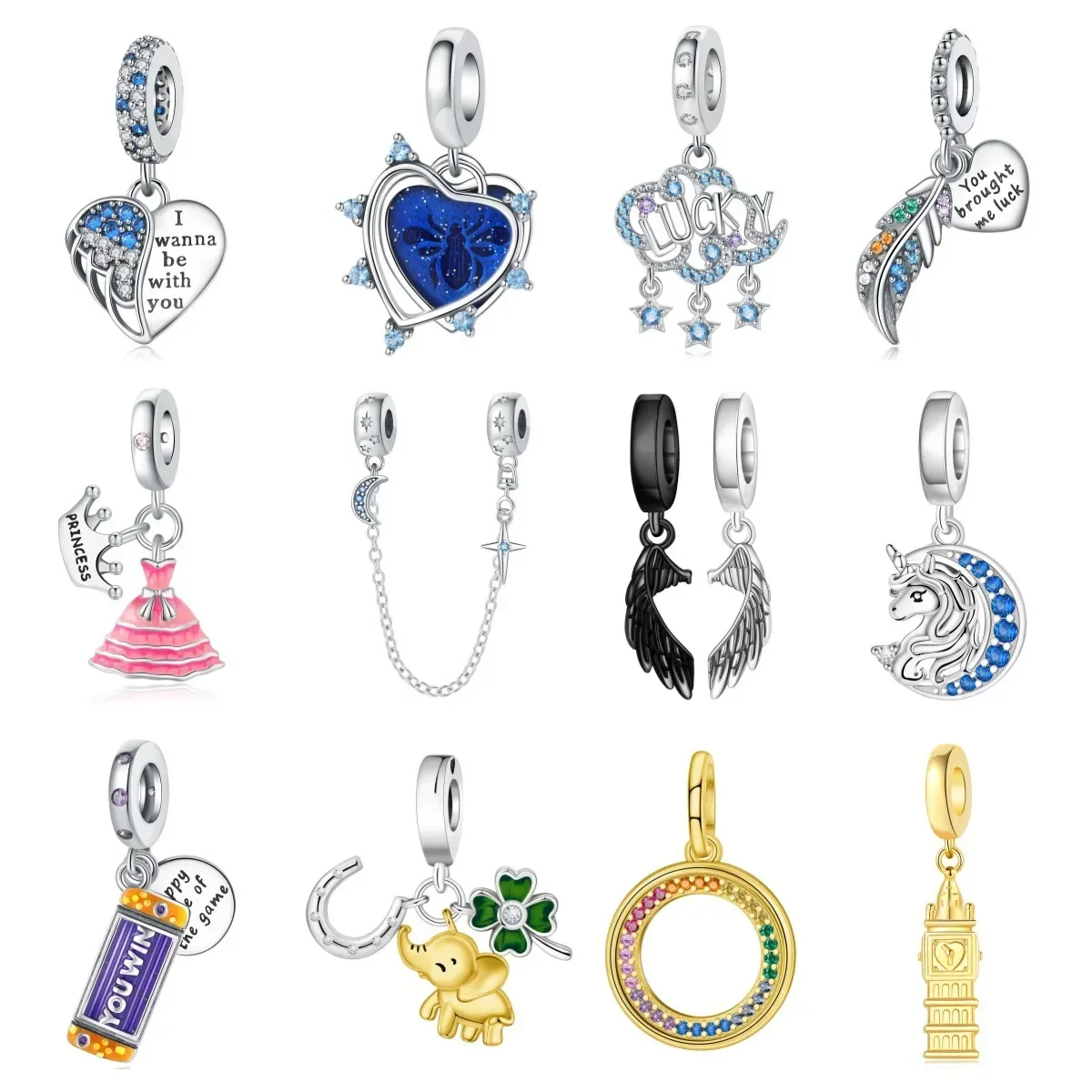 Breloques en forme de robe de princesse rose plaquées argent, compatibles avec les bracelets originaux, breloques pour sacs, porte-clés, pendentifs, bijoux DIY pour femmes, cadeau