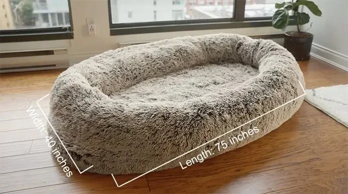 Almofada de pelúcia removível para animais de estimação, cama, sofá, canil, ninho grande, quente, saco de feijão, pessoas, inverno, gato, cachorro, pet