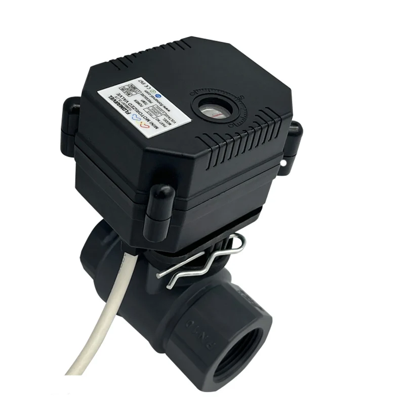 24v 120v 3/4 pulgadas 1 pulgada 2 pulgadas válvula de bola de cierre de agua automática motorizada eléctrica de Pvc para aislamiento