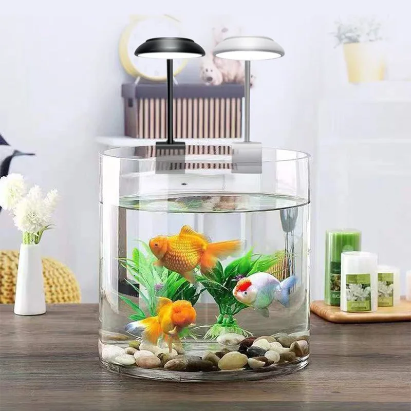 Aquarium Light With Adapter LED Clip On Fish Tank Light, Small Full Spectrum USB Light 360° Rotation Lighting