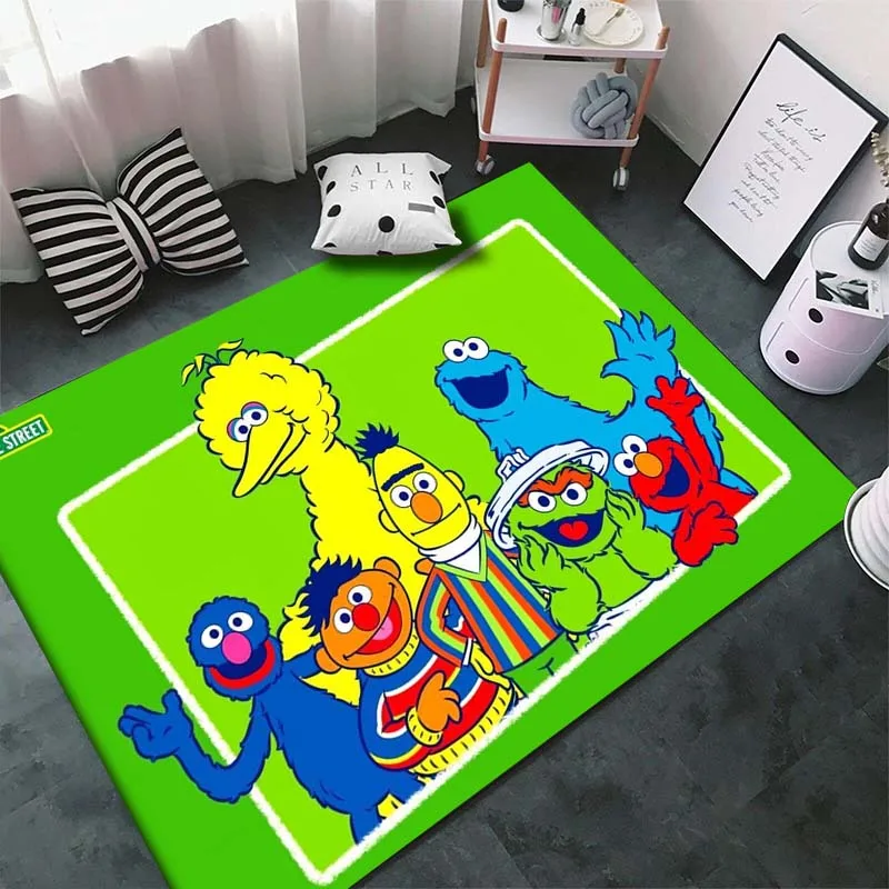 15 Size TV Show Sesame-Street Cartoon Rug Carpet for Living Room Bedroom Sofa Doormat Home Decor, Kid Play Non-slip Floor Mat