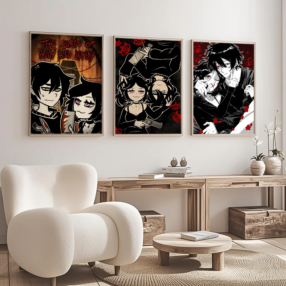 The Coffin Of Andy And Leyley Game Poster Waterproof Wall Art Sticker For Bar Living Room Vintage Decor High Quality Print Gift