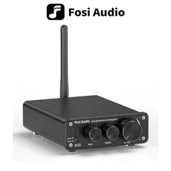 Fosi Audio BT10A Bluetooth 2 Channel Sound Power Stereo Amplifier TPA3116D2 Mini HiFi Digital Amp for Speakers 50W Treble & Bass