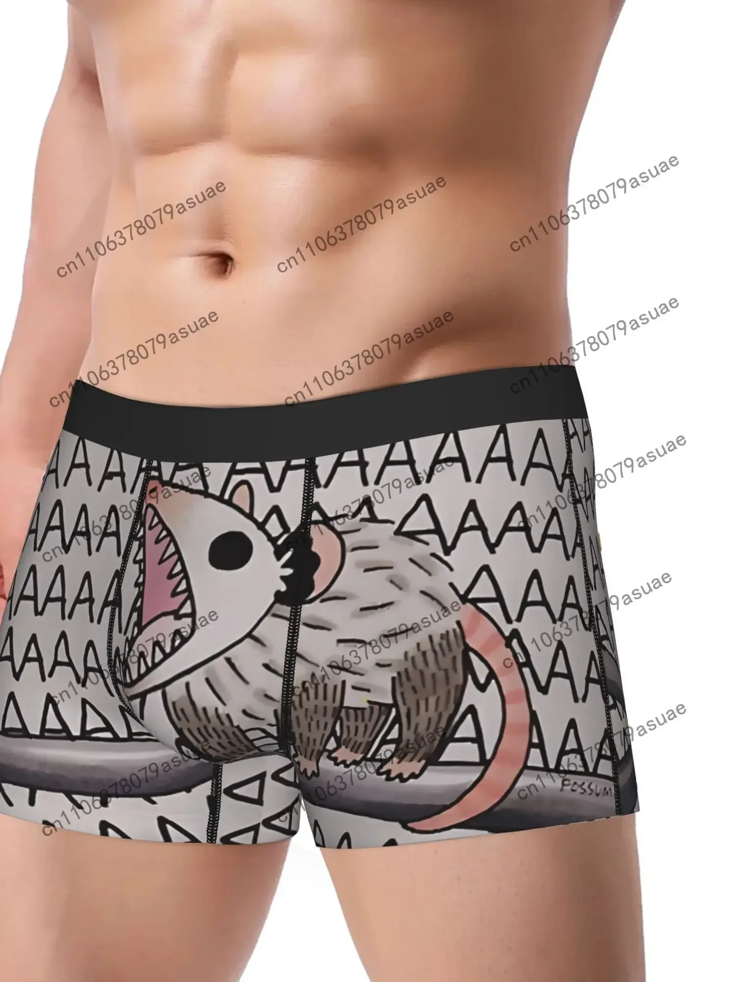 Men'S Opossum Print Boxer Briefs - Cool Design with Realistic Opossum & Boxer Print Medium Stretch Fabric Comfortable