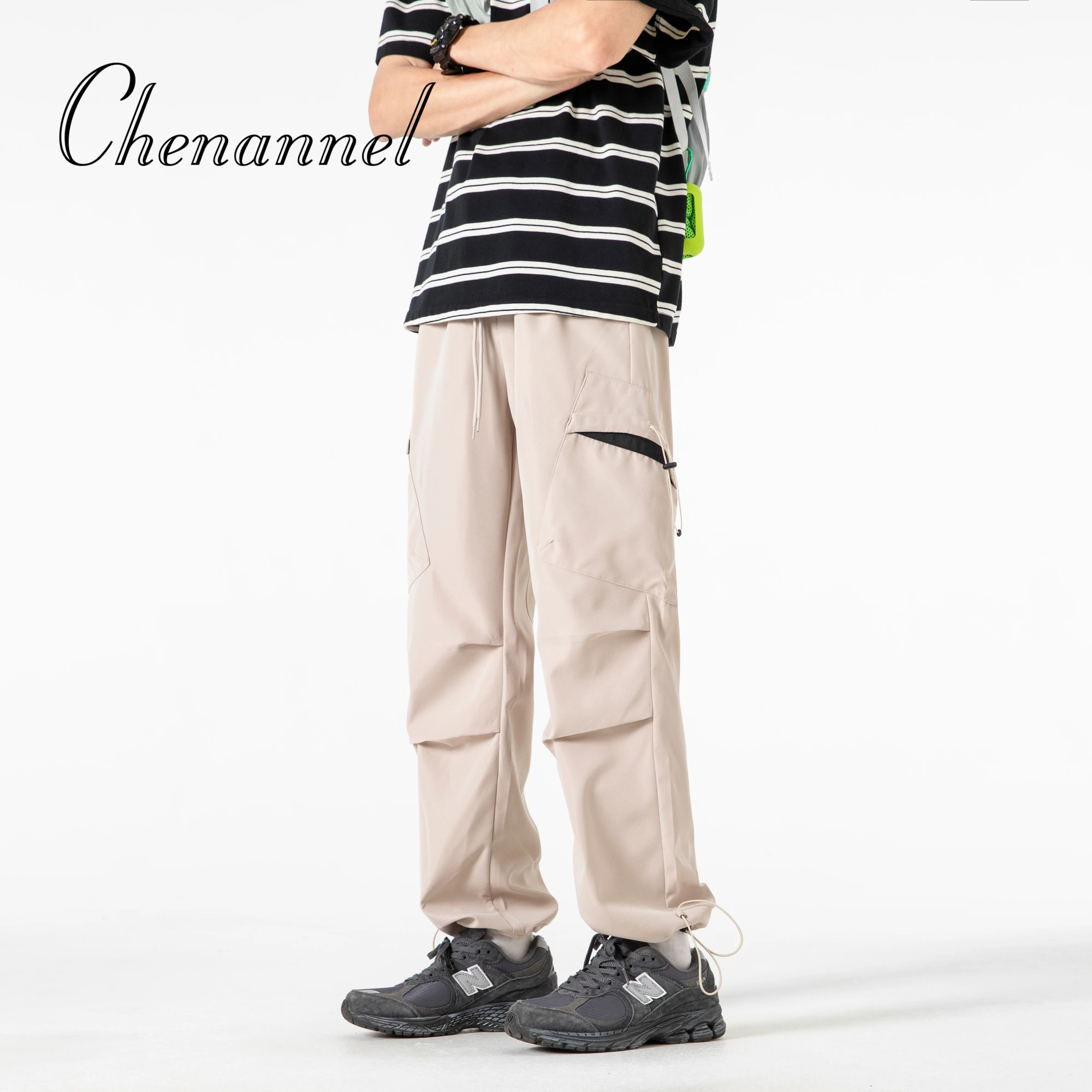 

Мужские спортивные штаны, прямые джоггеры для спорта и уличной одежды, свободные длинные брюки большого размера на шнурке, мужские брюки с несколькими карманами