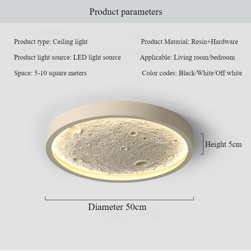 

SANDYHA Circular Moon Design LED Ceiling Light Modern Minimalist Indoor Lamp for Living Room and Bedroom Stylish Home Decoration