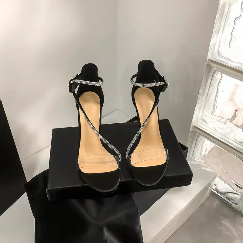 صندل نسائي شفاف في صف واحد ، رغبة خالصة ، موضة متخصصة مثيرة ، كعب عالي أنيق ، علوي مطاطي ناعم ، جديد ، #5