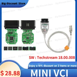 Newest V18.00.008 Car Diagnostic Softwares Mini VCI Techstream V18.00.008  For-TOYOTA J2534 Mongoose TIS Send CD OR USB