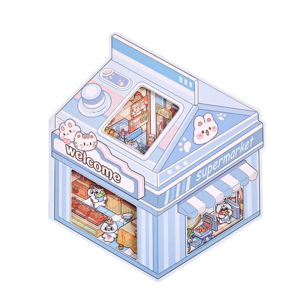 4 عبوات/مجموعة ملصقات كرتونية ثلاثية الأبعاد للأطفال DIY سكرابوكينغ مشاهد مصغرة ملصقات قرطاسية مصنوعة يدويًا