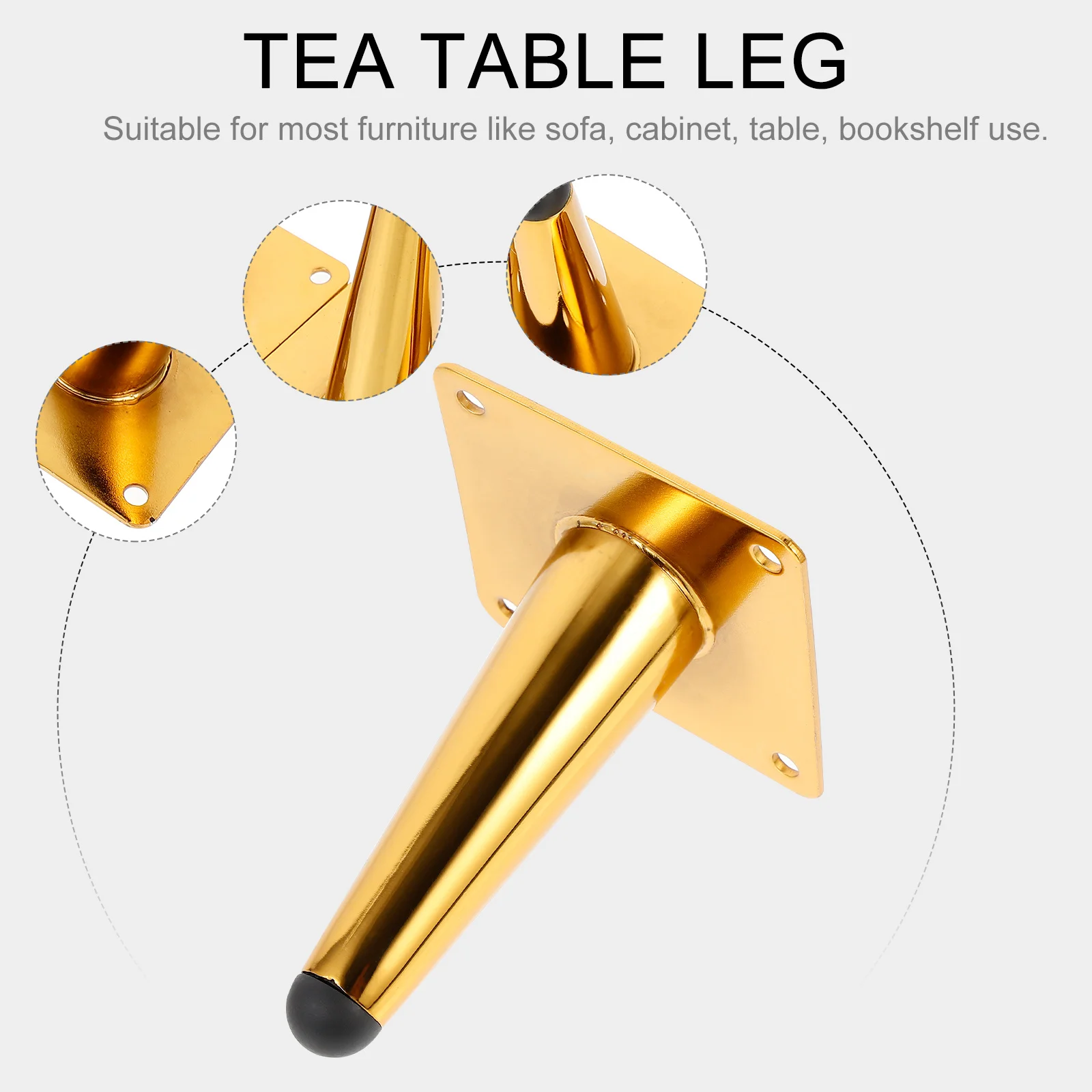 

4Pcs Metal Sofa Legs Adjustable Furniture Support Legs for Tea Table Cabinet Bathroom Cabinet Strong Load Capacity