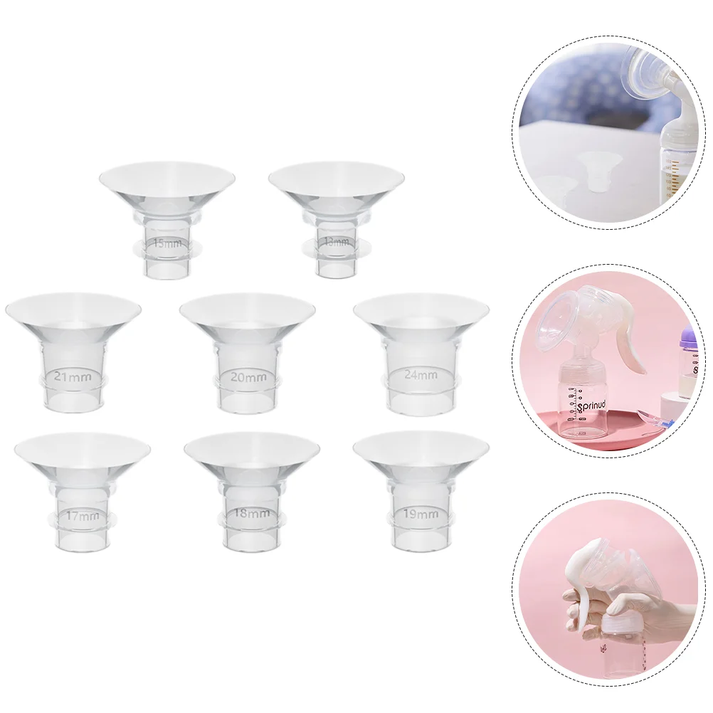 

8 Pcs Breast Pump Converter 18mm Flange Insert Hands Free Silicone Wearable Inserts 15mm Silica Gel