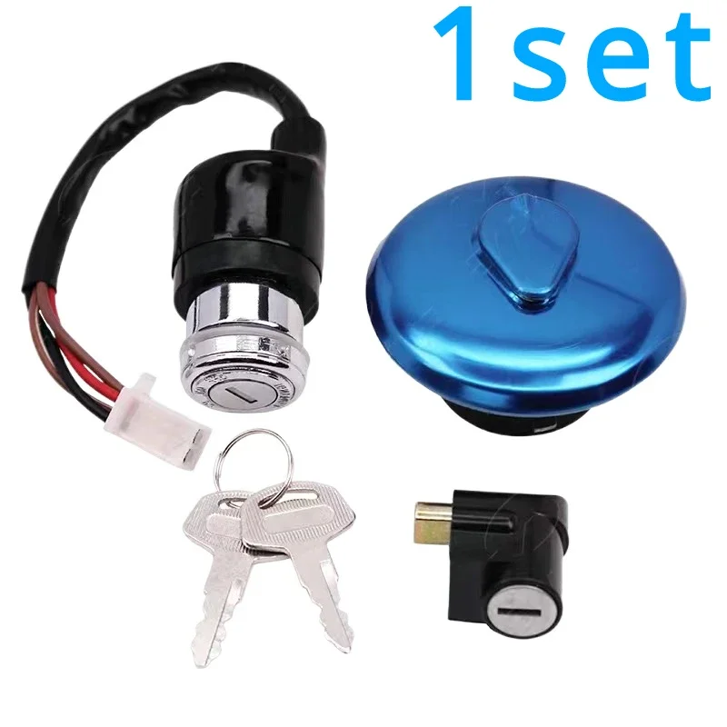 1SET for Suzuki Motorcycle Fuel Tank Cap Fuel Tank Cap Fuel Tank Cap for GN125 GY6-150 GS125 Electric Door Lock, Set Lock