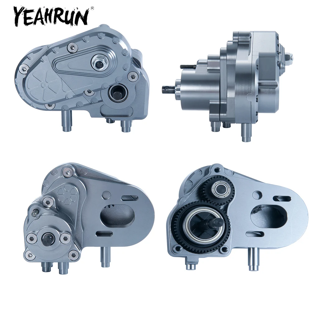 YEAHRUN Metal Transmission Cutoff Gearbox Gear Box with Gear For 1/10 Axial Capra SCX10 AXI03004 RC Crawler Car Upgrade Parts