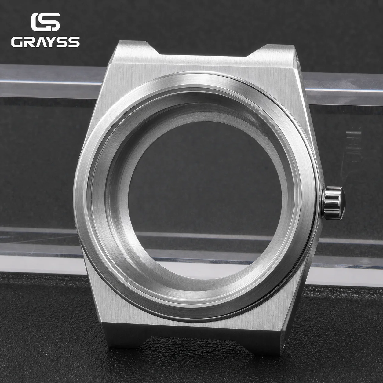 Grayss Neues integriertes gebürstetes Edelstahl-Uhrengehäuse mit Armband, 37 mm, für SKX NH35 NH36, Saphir, 20 atm, wasserdicht, Mod-Teile