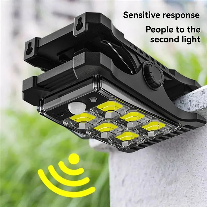 AEE2-Solar Charging Garden Clamp Light Solar Motion Sensor Light Balcony Yard Wall Waterproof Sensor Light