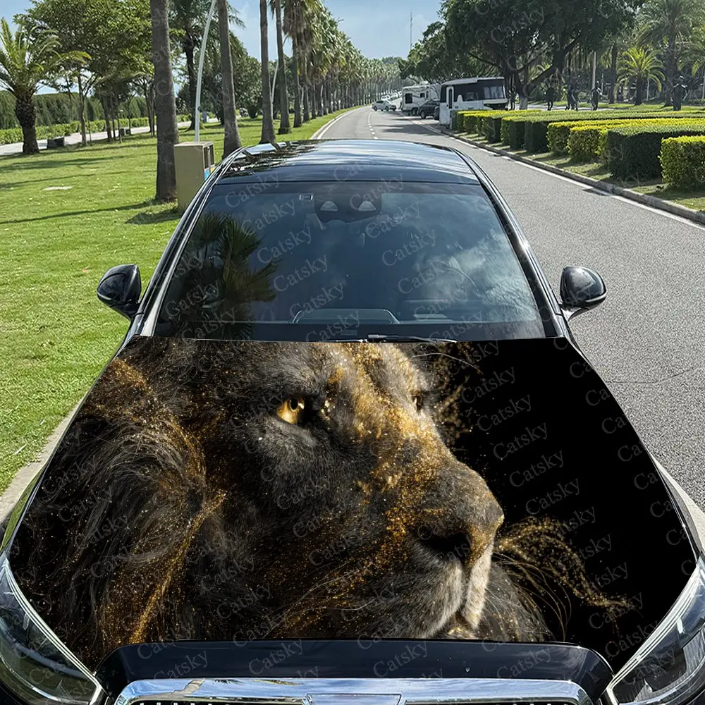 Romantic Lion Car Hood Stickers - Self-Adhesive, Waterproof and Durable Vinyl Wrap, Decorate And Protect Your Car - The Gift For