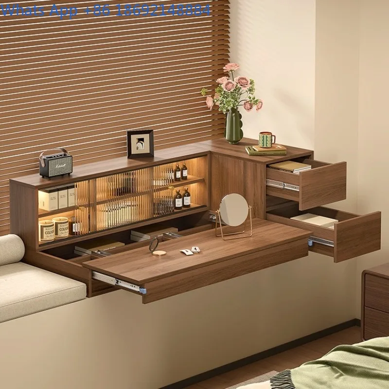 Bay Window Dressing Table Storage Cabinet Bay Window Pull-out Desk Storage Cabinet