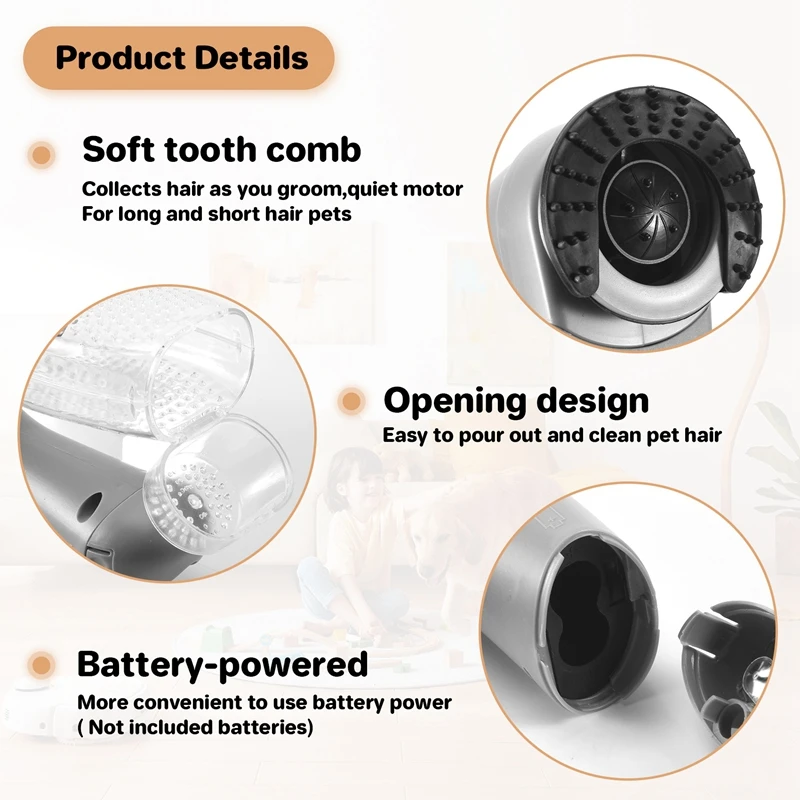 WISH Electric Pet Hair Remover อุปกรณ์ดูดสําหรับสุนัข Cat Grooming ระบบสูญญากาศทําความสะอาดขนสัตว์