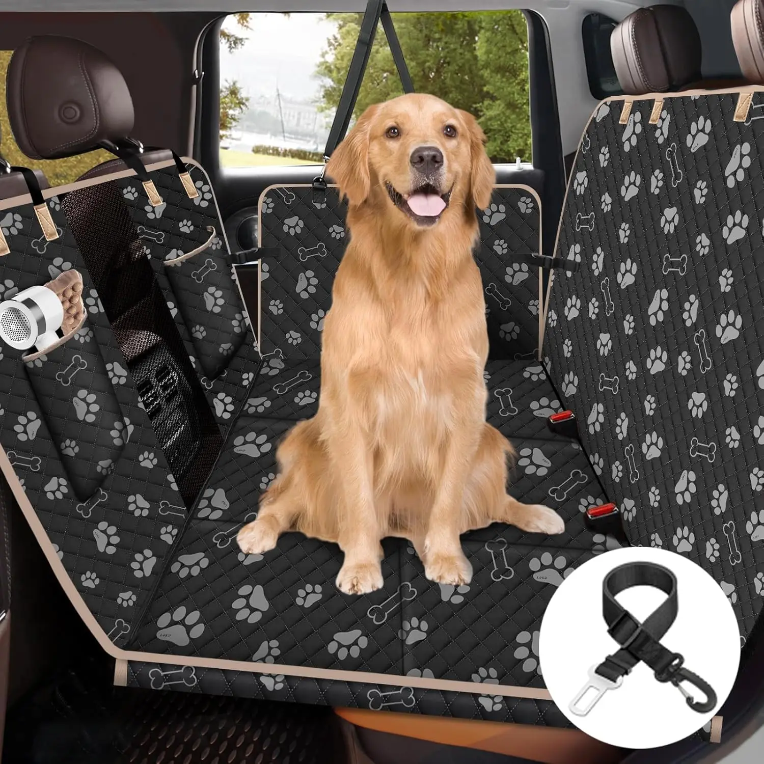 

Dog Car Seat Cover For Ba Seat,Hard Bottom Dog Hammo For Car,Camping Air Mattress, Hammo Travel Bed For Car Suv Tru (Bla