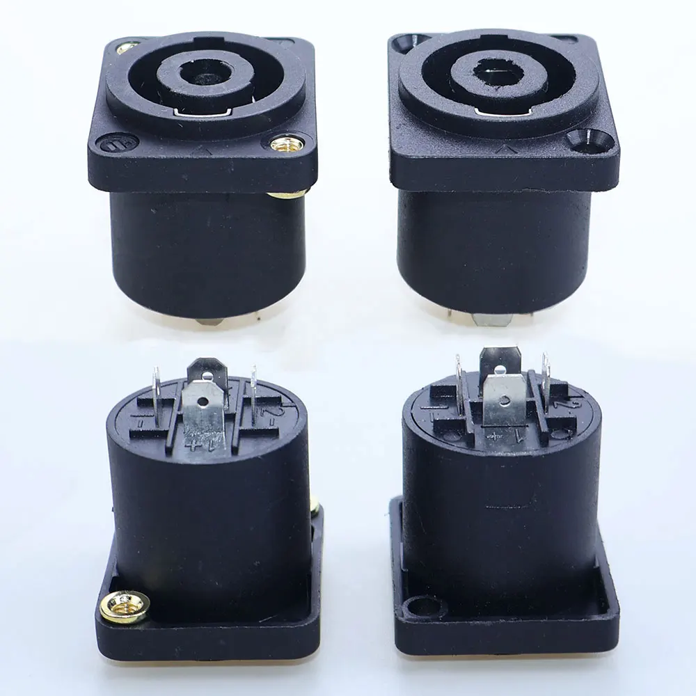 4 Pin Speakon Panel Mount Board Female Jack Socket Connector XLR Audio Cable Wire Adapter Nut Loudspeaker Amplifier Converter