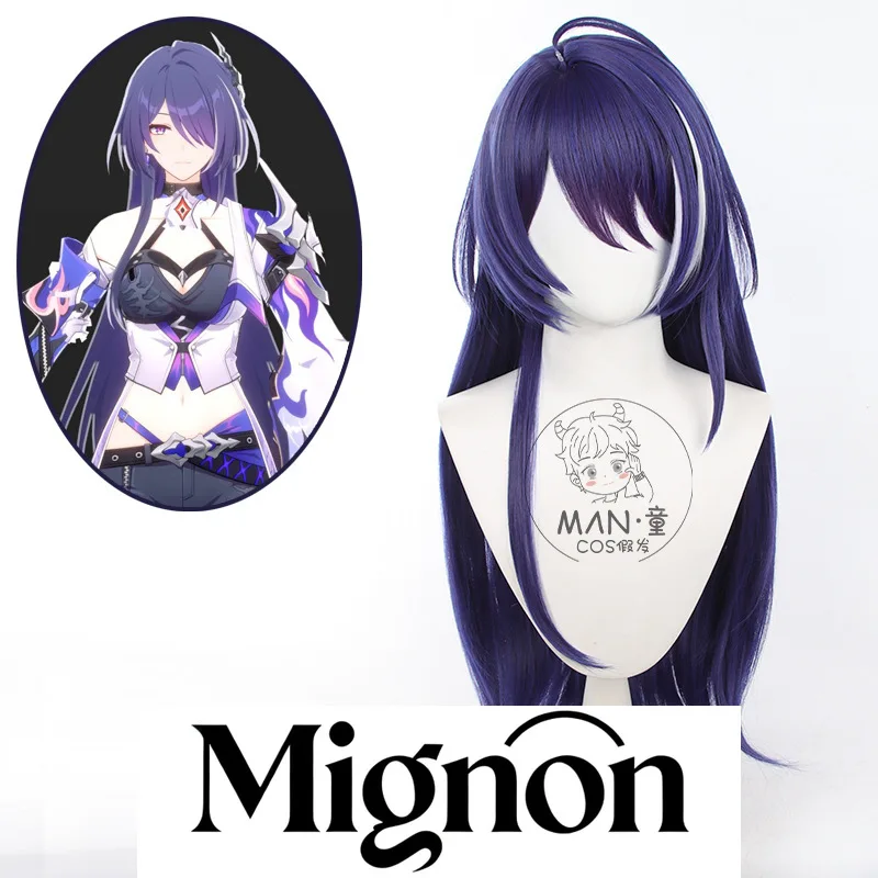 

Honkai: Star Rail Acheron Cosplay Wig Highlighted Long Hair Simulated Scalp Halloween Gift