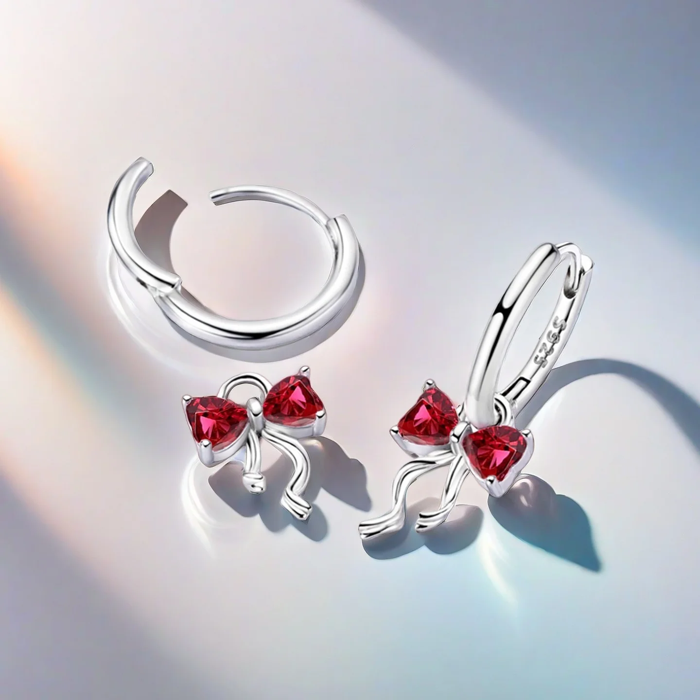 مجموعة مجوهرات رومانسية على شكل فيونكة 925 فضية على الموضة وقلادة وخاتم وسوار وربطة عنق مجموعة أصلية يمكنك صنعها بنفسك هدية عيد الحب الجميلة للنساء