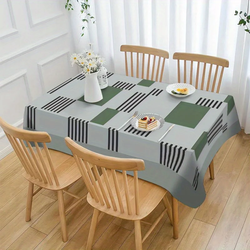 Polyester tablecloth, minimalist style tablecloth, rectangular multi-colored printed flower tablecloth
