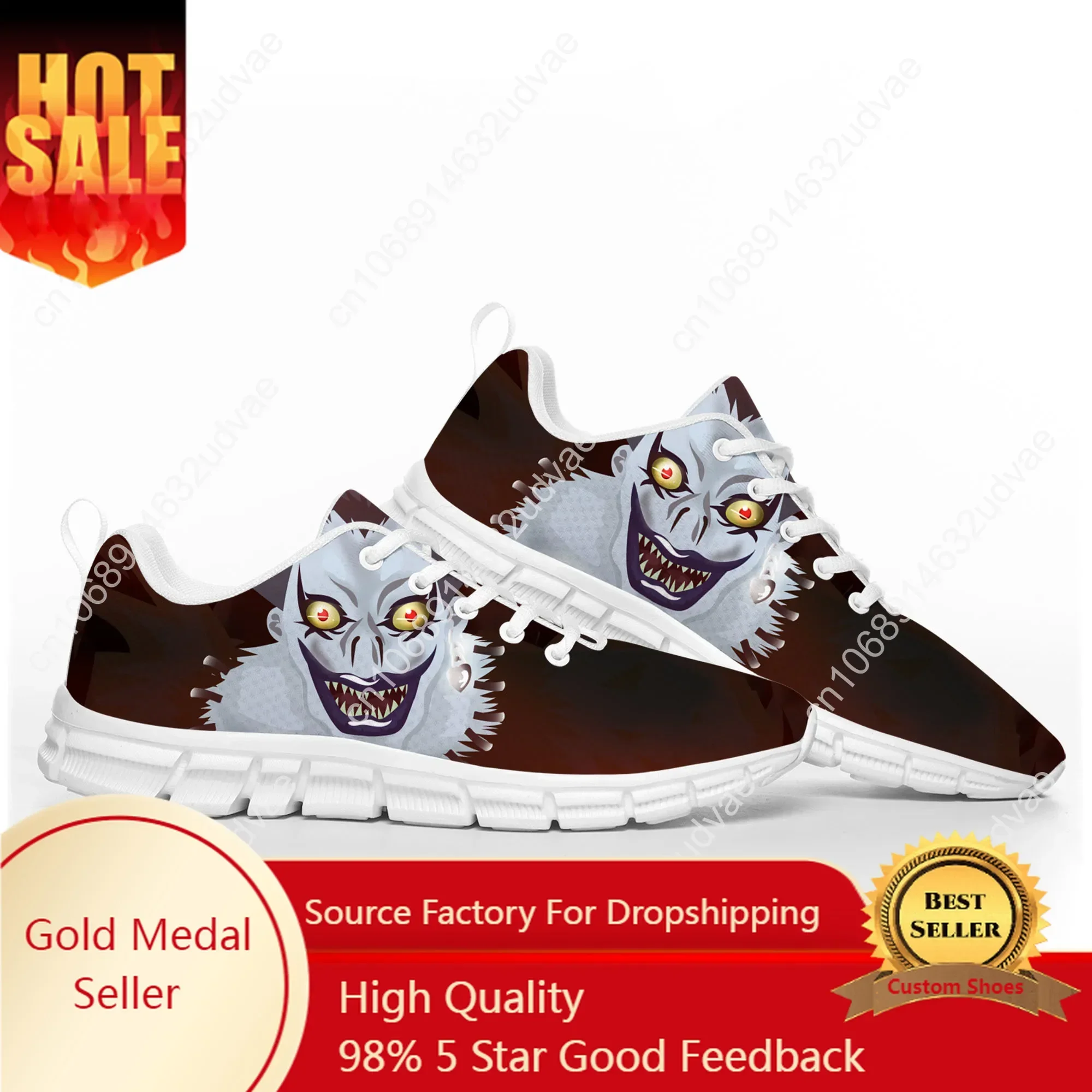 

Anime Demon Ryuk Horror Halloween Death Note Sports Shoes Mens Womens Teenager Kids Children Sneakers Custom White Couple Shoe