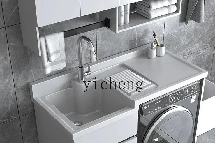 

1 balcony washing machine integrated cabinet honeycomb aluminum drum laundry cabinet other washbasin sink pool with