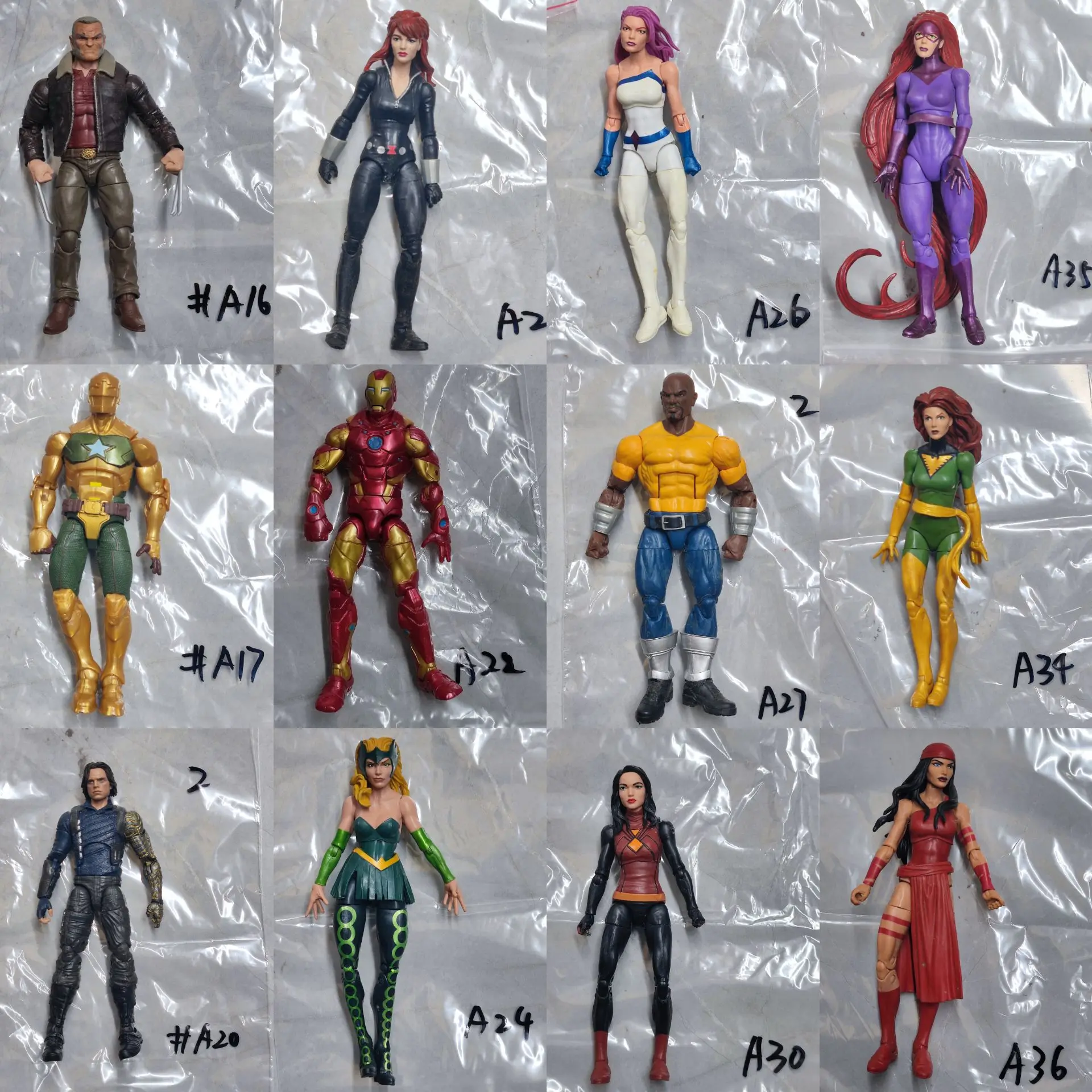 Figuras de Ação Marvel Legends X-Men Avengers Loki Pantera Negra Viúva Homem-Aranha Homem de Ferro Caveira Vermelha Sem Acessórios 6"