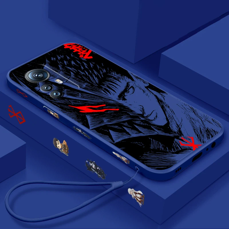 Fashion Anime B Berserk Cool Liquid Left Rope For Xiaomi Mi 14 13T 13 12T 12 11T 11i 11 A3 10T 10 9 Pro Lite Ultra 5G TPU