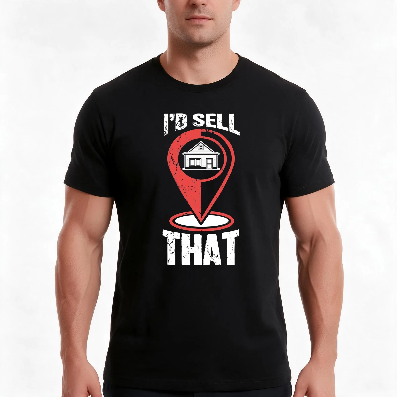 I'd Sell That Funny Real Estate Agent T-Shirt Summer Casual Cotton Tee Oversized Streetwear Tops Vintage Graphic Print