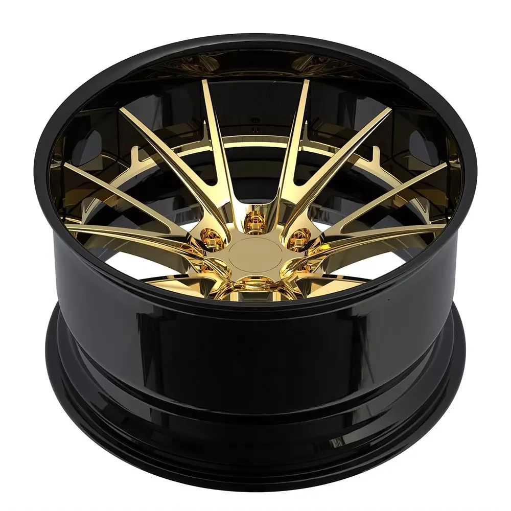 Custom Luxury Forged Wheels, Large Aluminum Cover With Gold Surface, Support Various Sizes Of Width And Finish