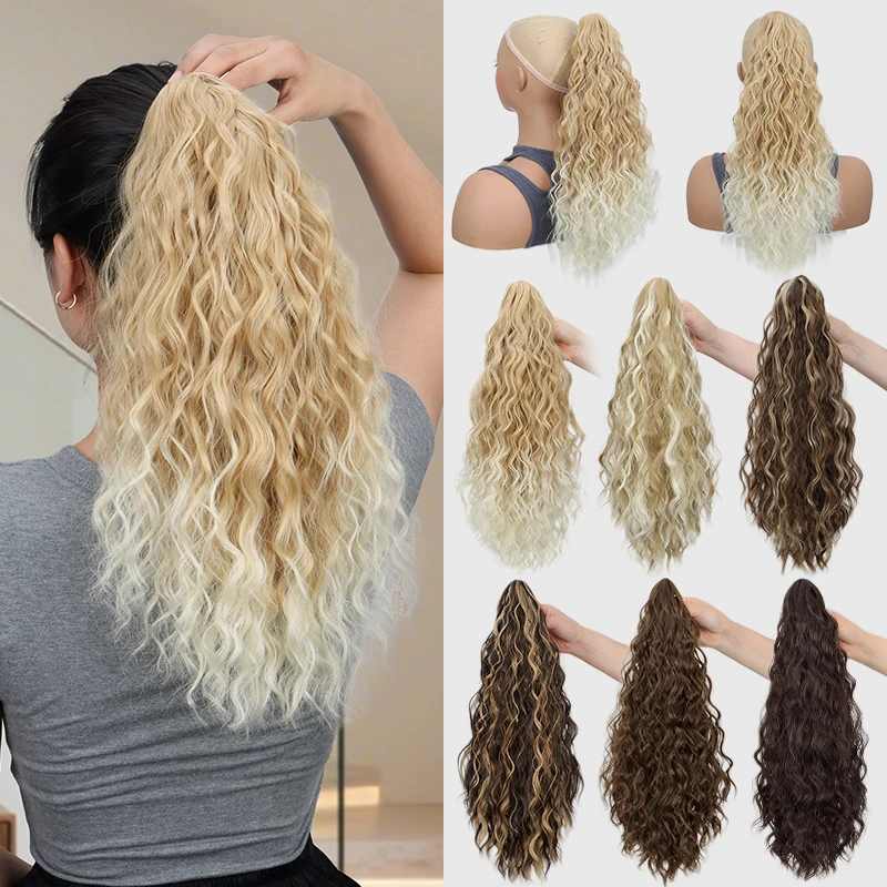 

Synthetic Clip-In Ponytail Extension Heat Resistant Curly Ponytail Pop Hairpiece Fake Ponytail Fluffy Hair Volume Suitable