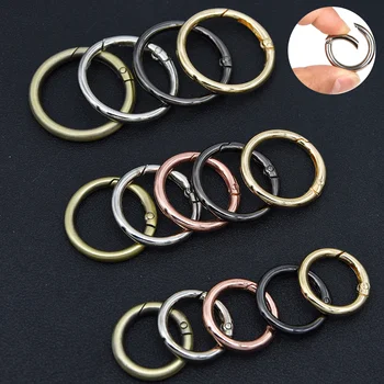 5pcs Metal O Ring Spring Clasps for DIY Jewelry Openable Round Carabiner Keychain Bag…
