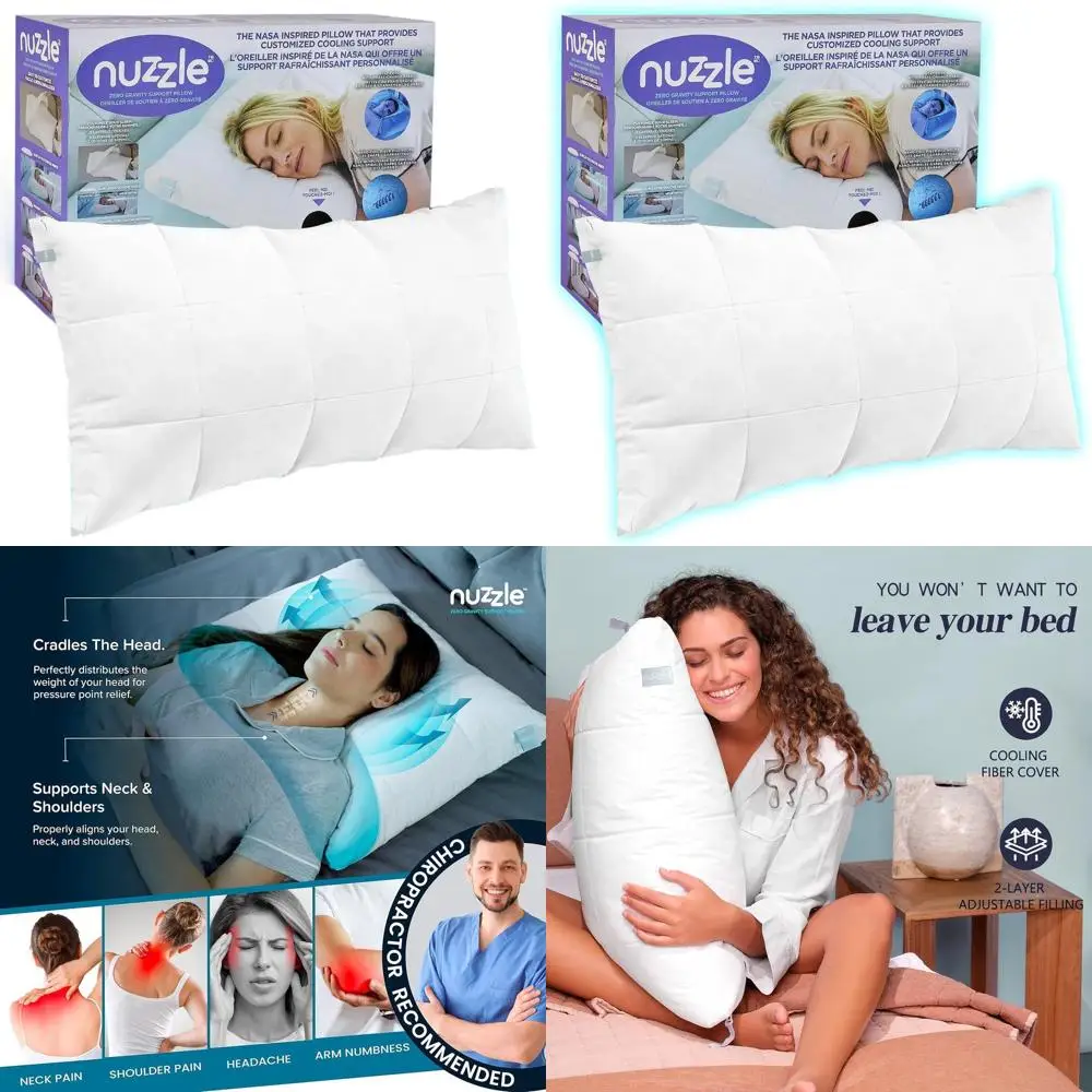 

Подушка Queen Size с охлаждающим эффектом - регулируемая по высоте для сна на боку, мягкая и упругая поддержка для комфортного сна