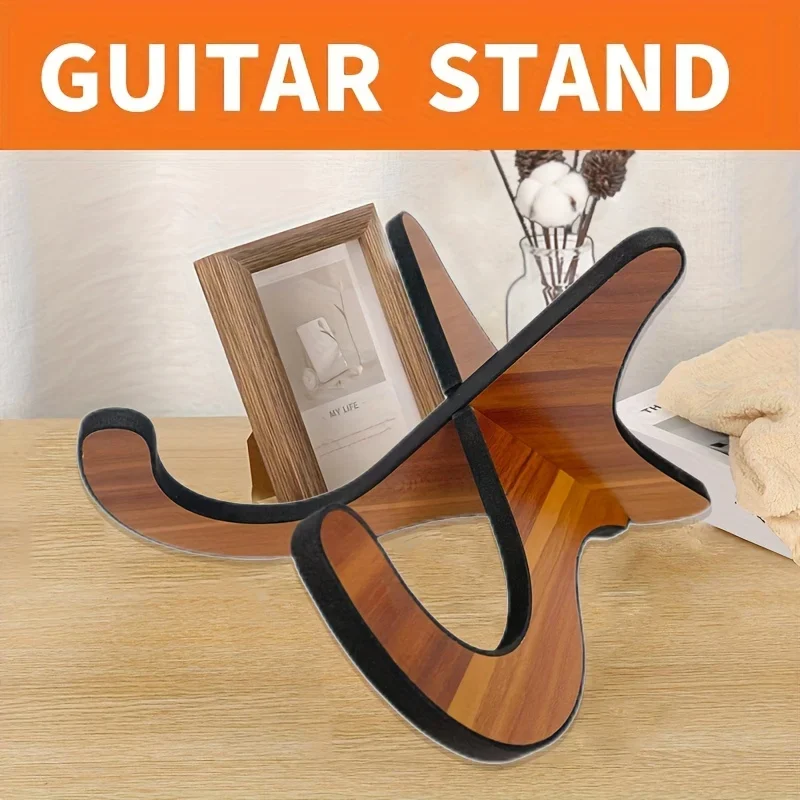 Wooden Guitar Stand for Electric, Classic, and Bass Guitars, Portable and Sturdy, Removable for Easy Storage and Travel