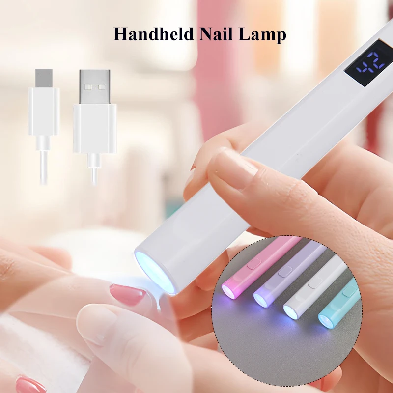 충전식 휴대용 미니 네일 램프 젤 폴리쉬 빠른 건조 플래시라이트 펜 USB 네일 드라이어 타입-C UV LED 네일 램프