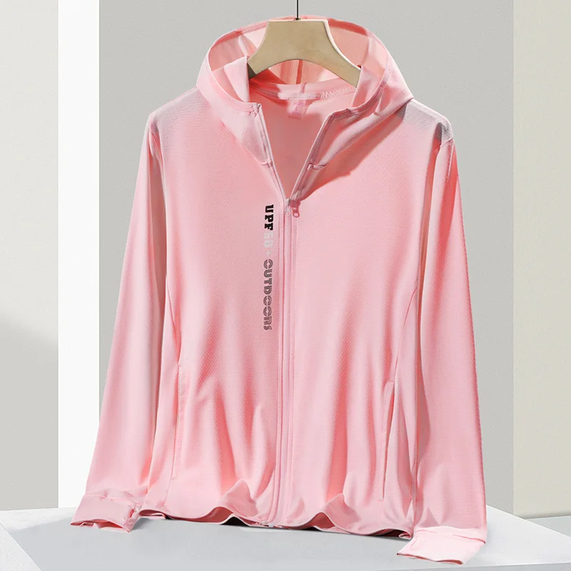 Summer Sun Protection Clothing Men's Outdoor Jogging Sports Fitness Quick-drying windbreaker Simple Fashion Couple Ice Silk Coat