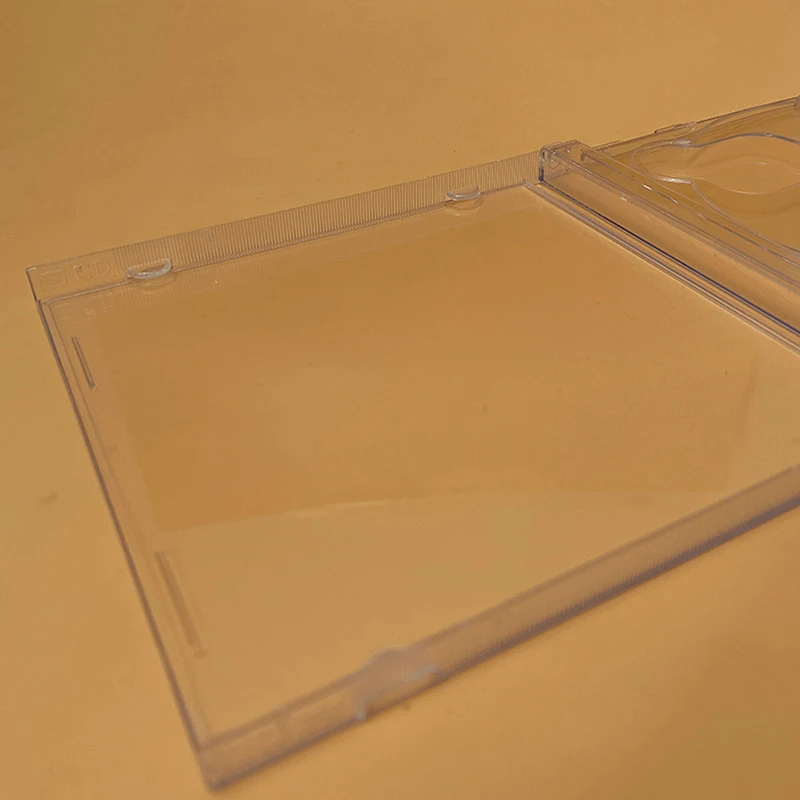 1PC Square Transparent Bottom CD Box Empty CD Case PP Plastic Milky Transparent CD Case CD Case Capacity 2 Discs