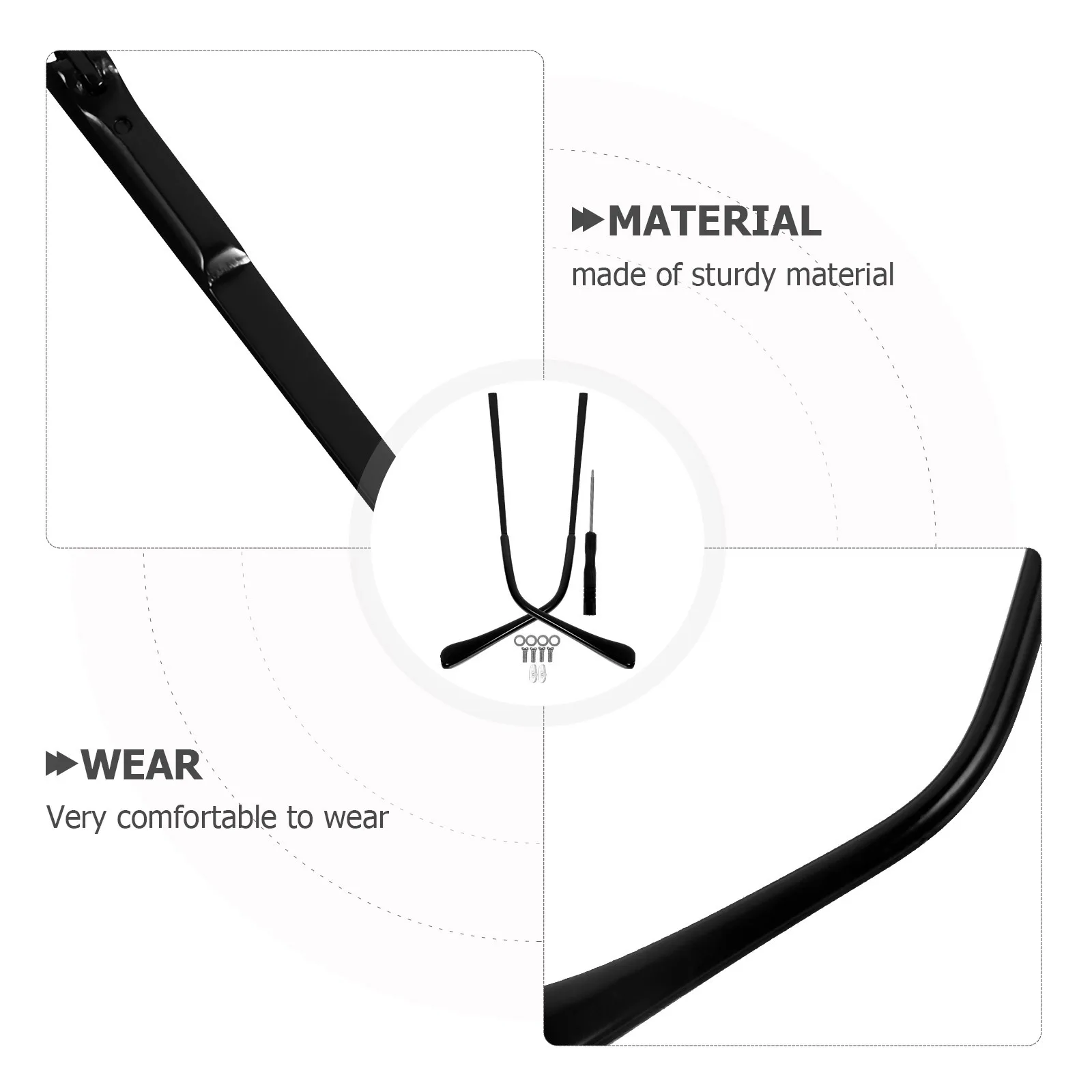 

1Pair Eyeglass Replacement Temple Metal Arms for Glasses Frames Scratch-Resistant Strong Hold Comfortable All-Day Wear
