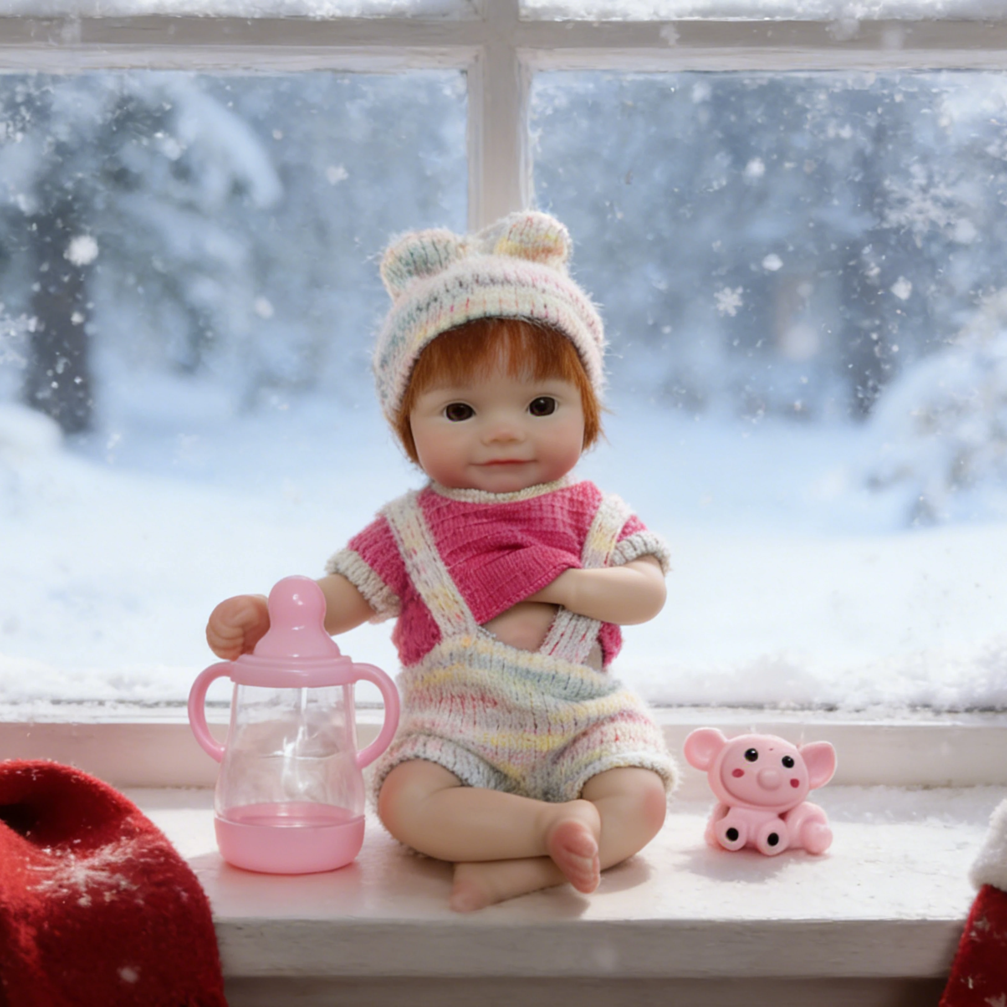 

10 Inch Silicone Reborn Baby Girl Toy - Lifelike Painted Palm Maddie Newborn with Rooted Hair Can Open Mouth Birthday Gift