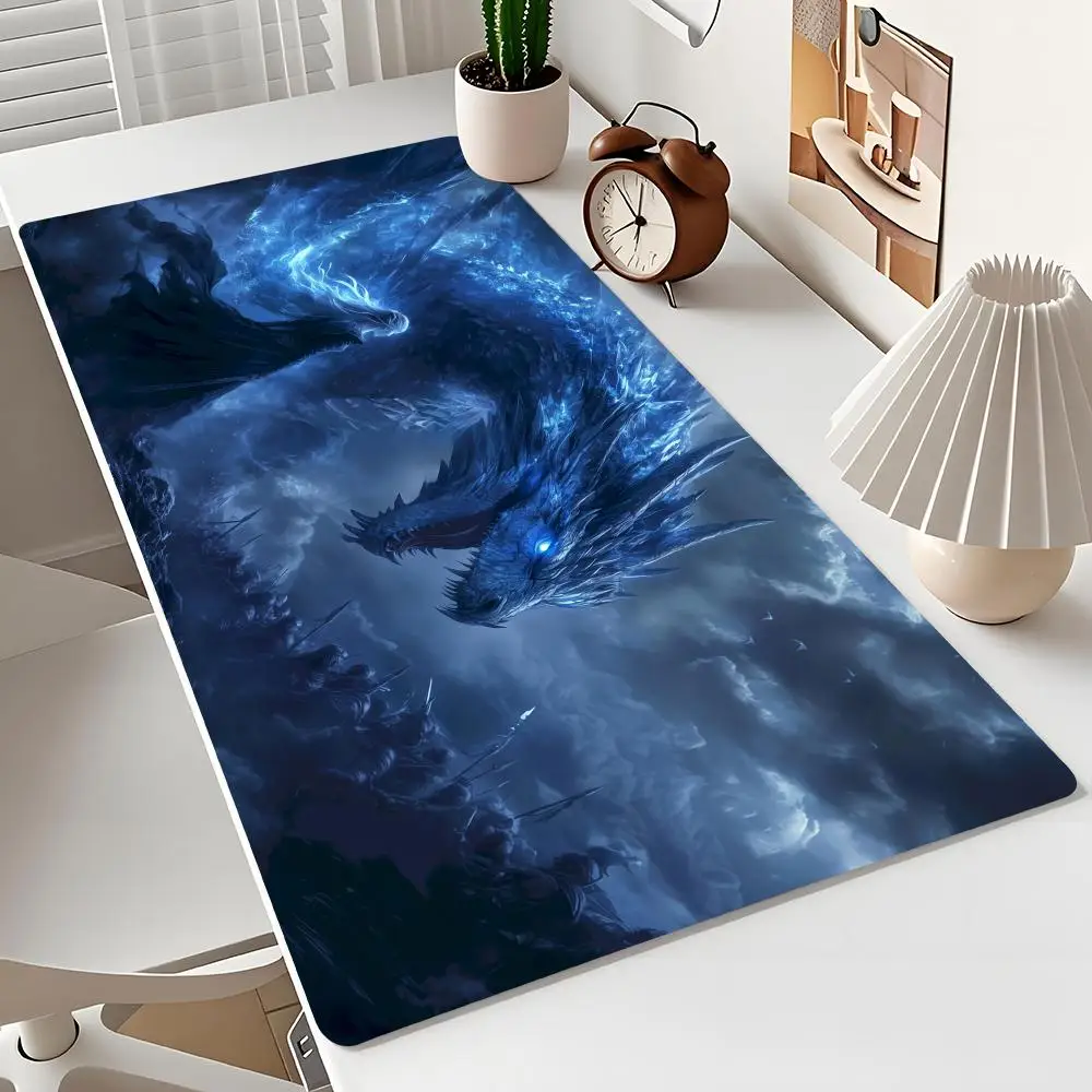 

Ice Dragon and the Samurai Guild Mouse Pad Desk Mat Non-Slip Stitched Edge pc accessories Gaming mats Mouse carpet muismat