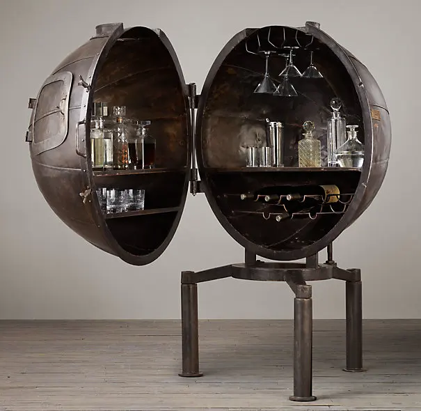 Wine bottle and glass locker unit for home and living room