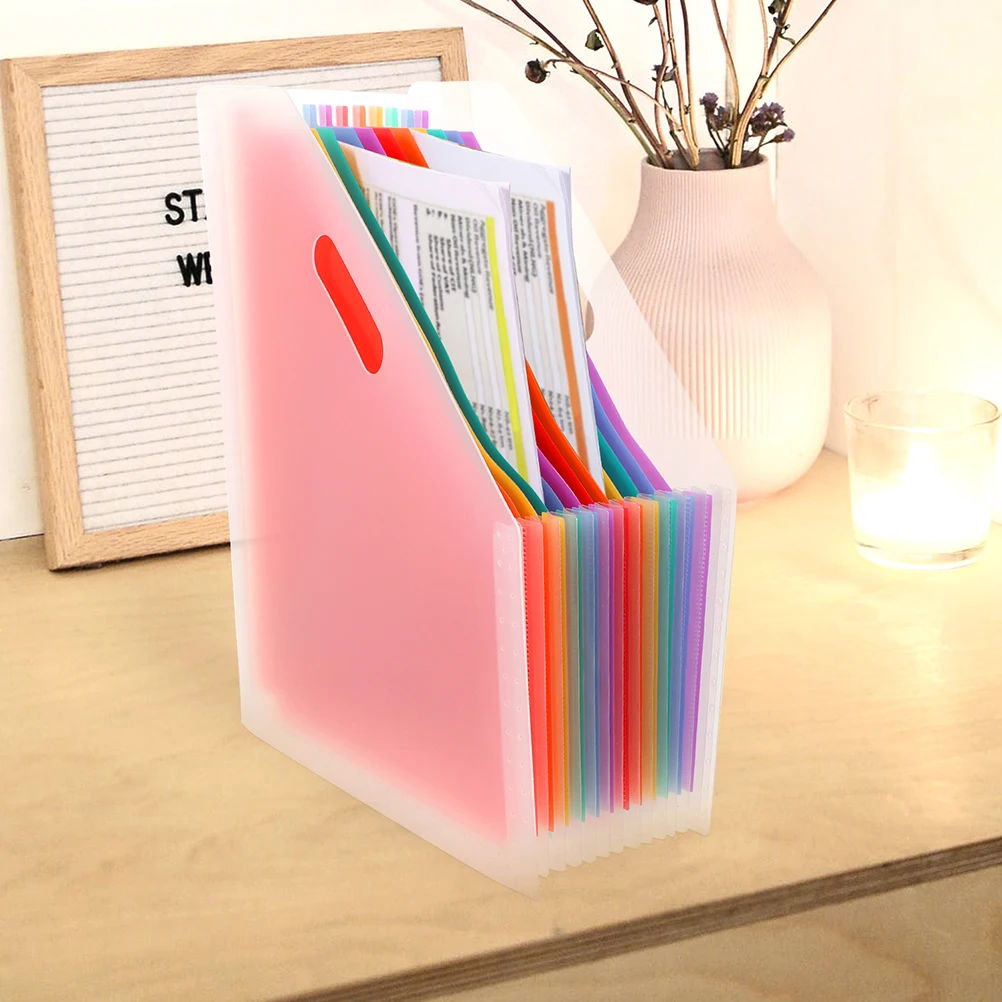 

2Pcs Retractable Space Saving File Folder Plastic Accordion Organizer Sturdy Document Folder Durable Files Organizer