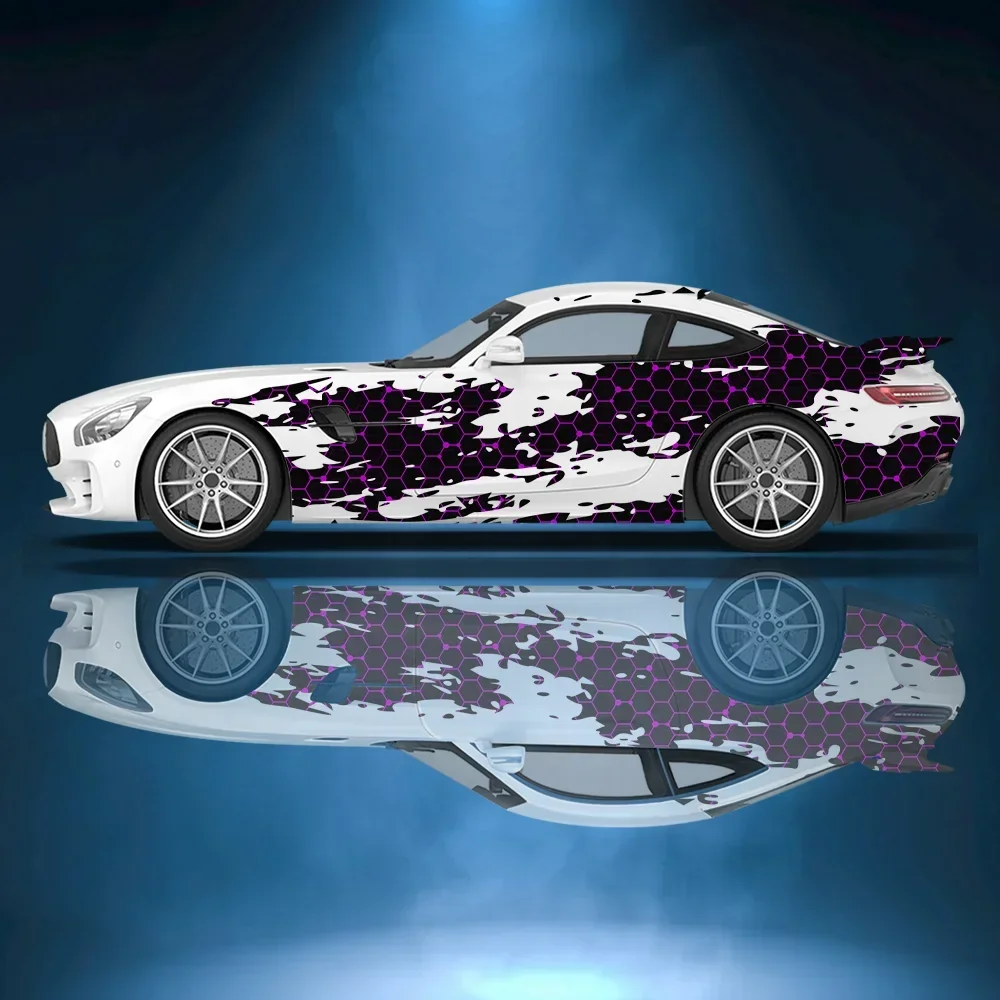 

Геометрическая абстрактная сотовая автомобильная виниловая наклейка, самоклеящаяся наклейка из ПВХ, подходит для грузовиков, внедорожников, украшения, автоаксессуары