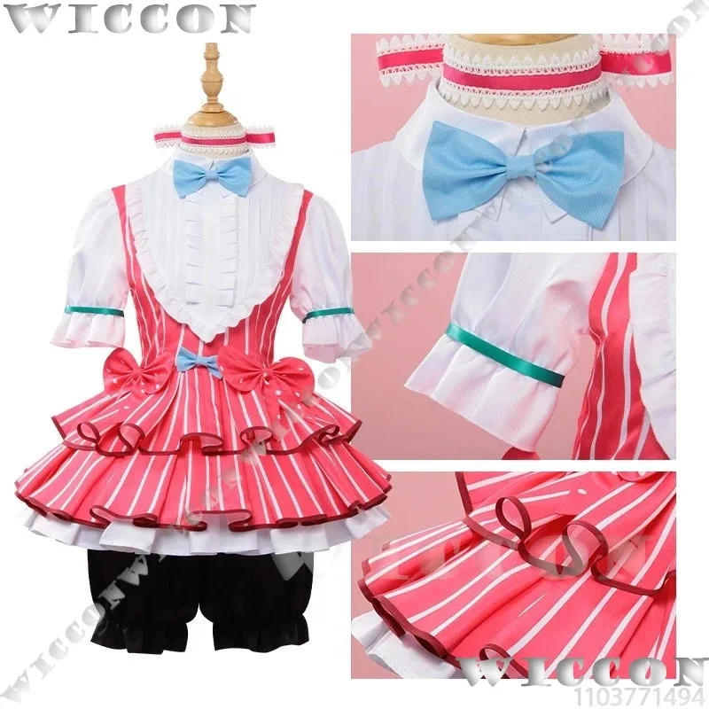 

a7d@Iseri Nina Anime GIRLS BAND CRY Cosplay Costume Wig Prop Pink Lolita Cake Sweet Dress Halloween Girl Women Roleplay Customiz